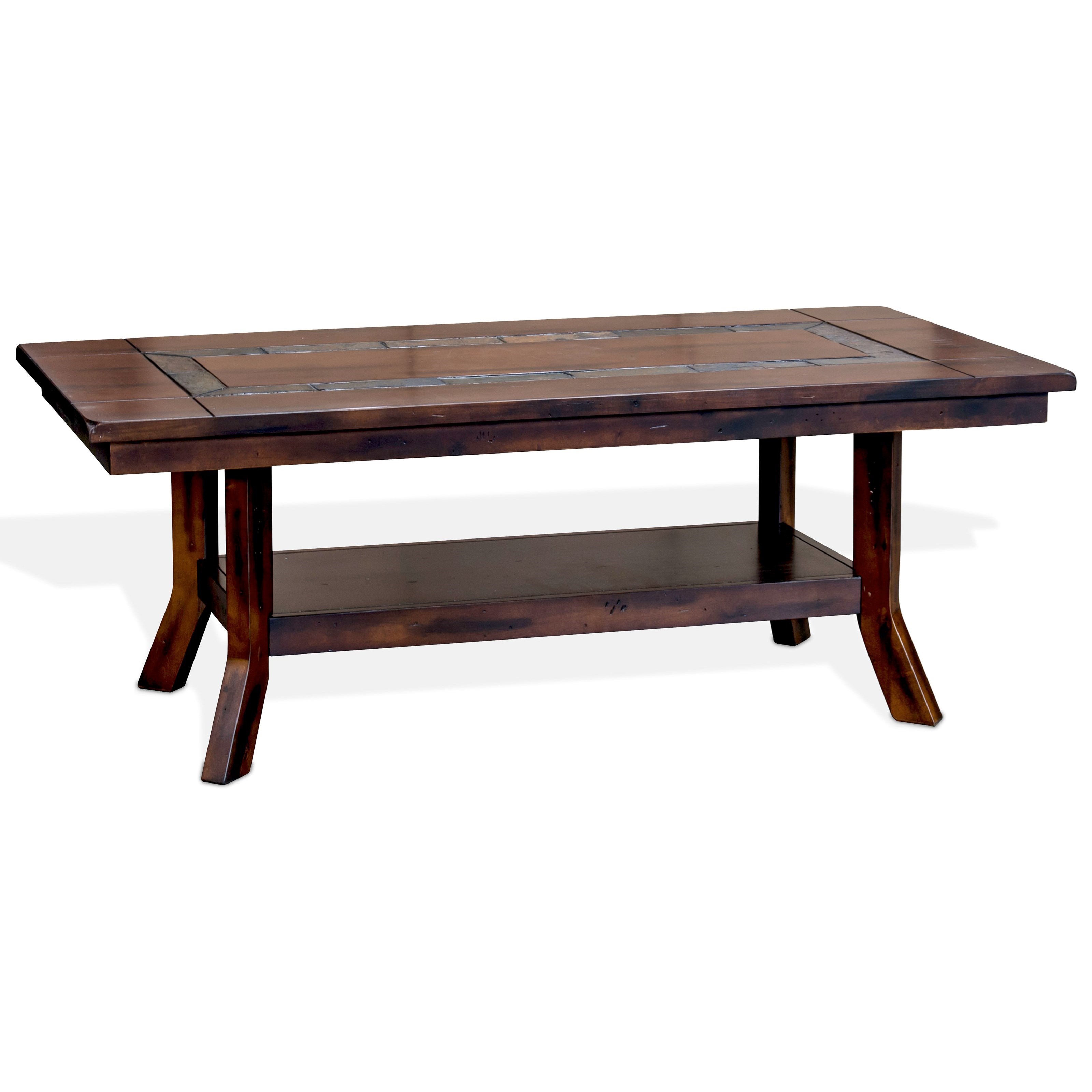 Rustic Coffee Table with Natural Slate Inlay Sadler's Home